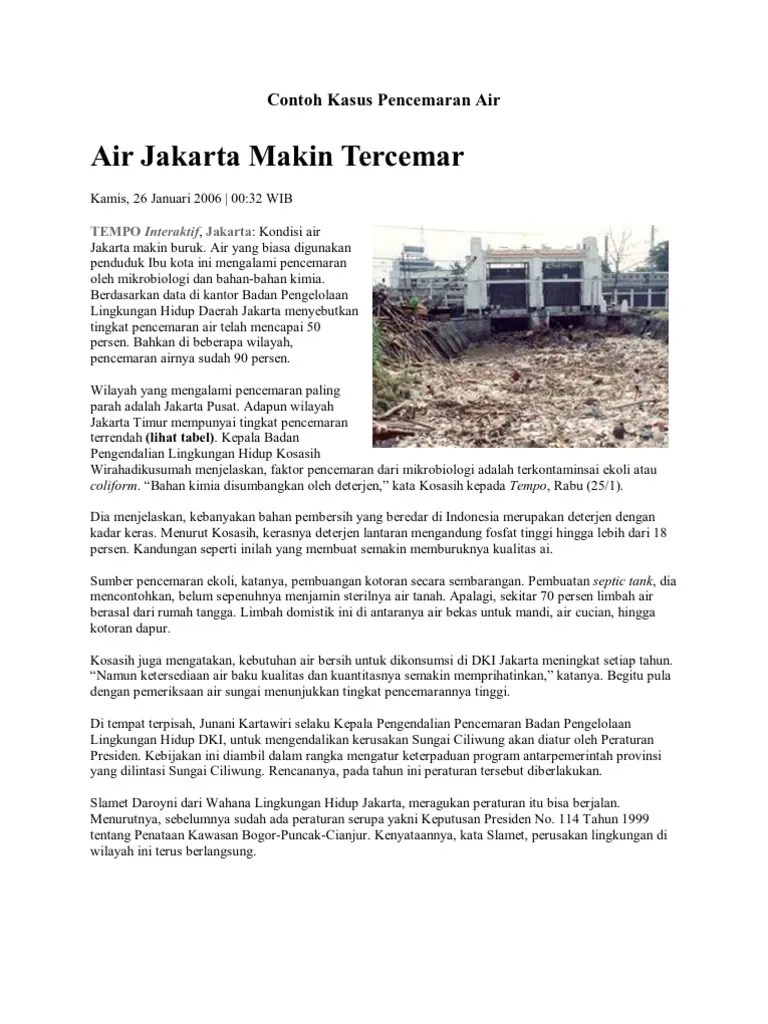 Kebijakan pengendalian pencemaran dari b3 dan lb3 di lahan. Contoh Kasus Pence Mar An Air Pdf