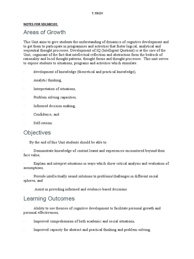 Student Development And Life Skills | Download Free PDF | Thought | Id