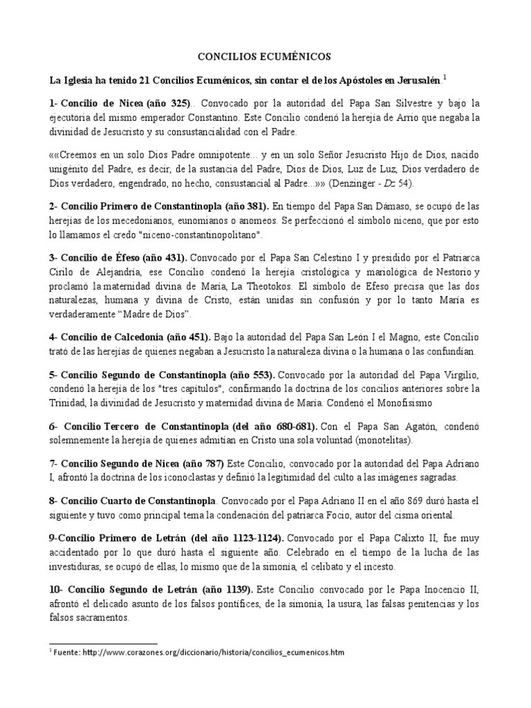Concilios Ecuménicos | PDF | Iglesia Católica | Concilio Vaticano II