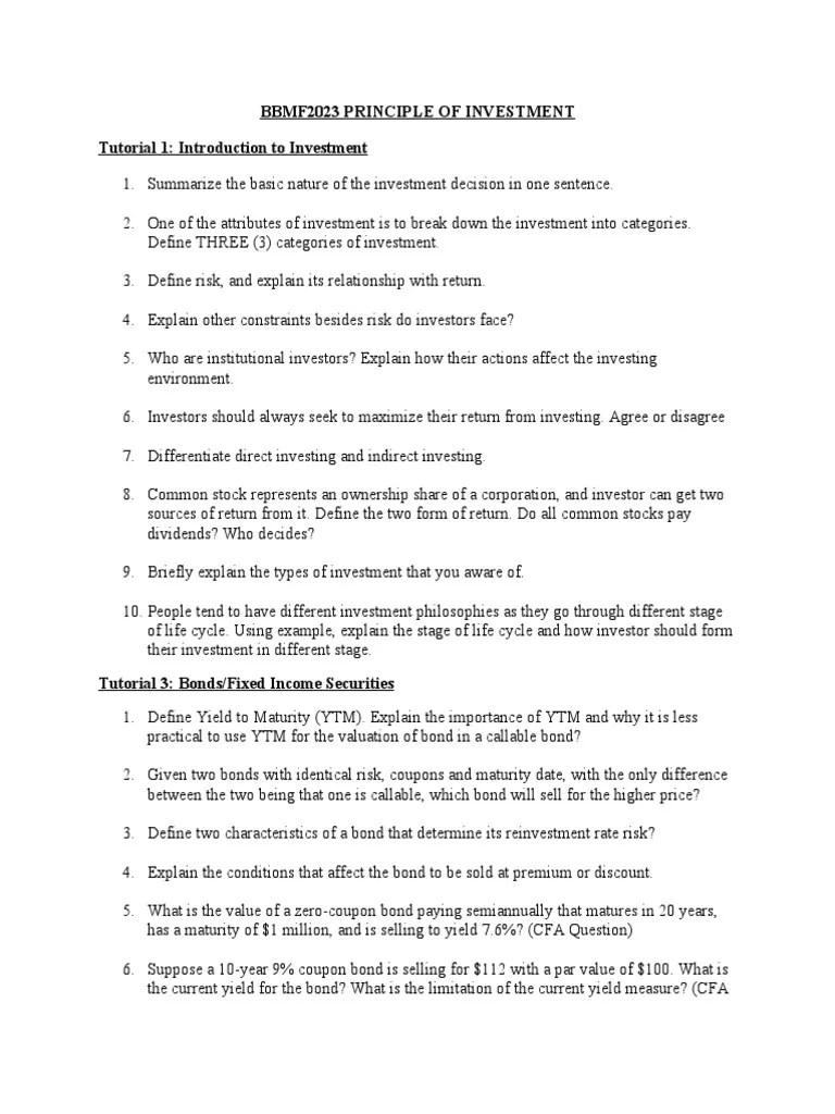 Understanding Investment Fundamentals: An Introduction To The Core ...