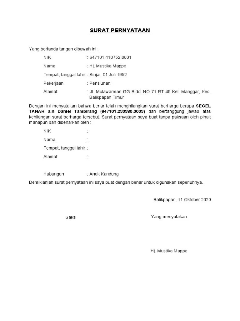 Surat Kehilangan | PDF