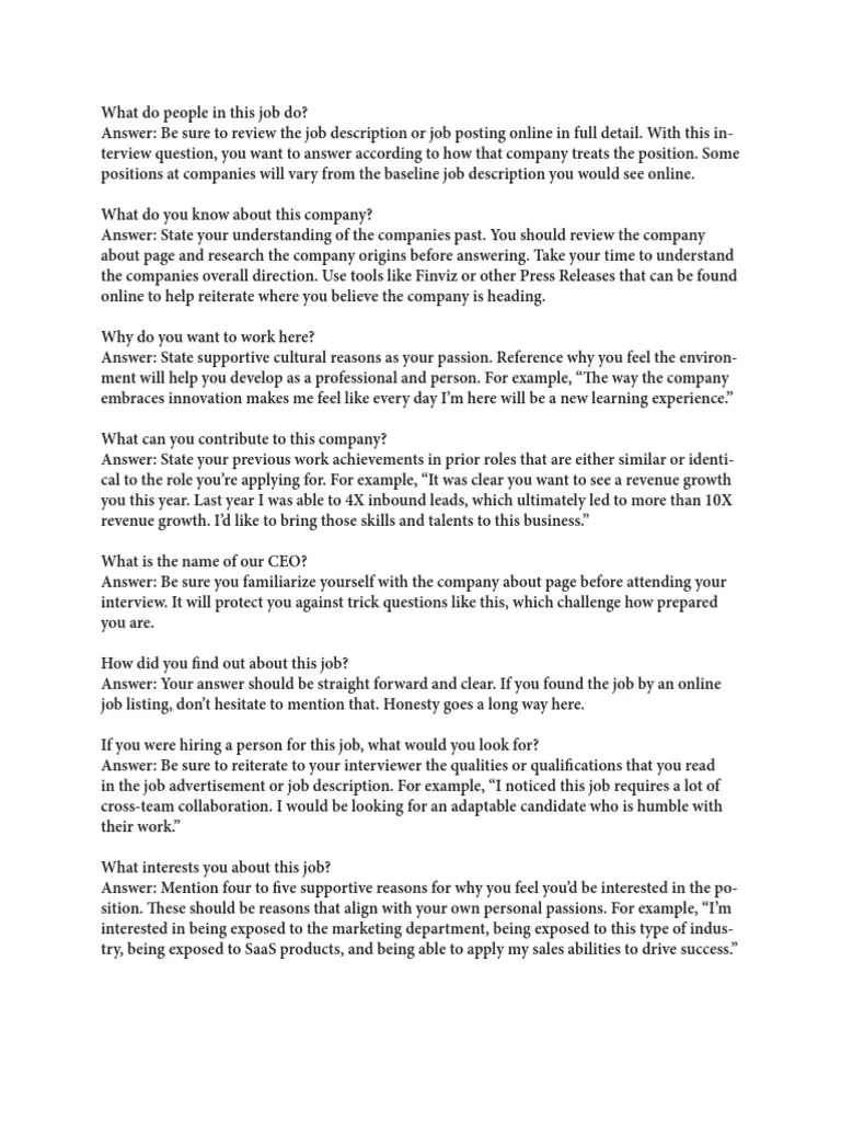 Interview Questions And Answers | PDF | Sales | Advertising