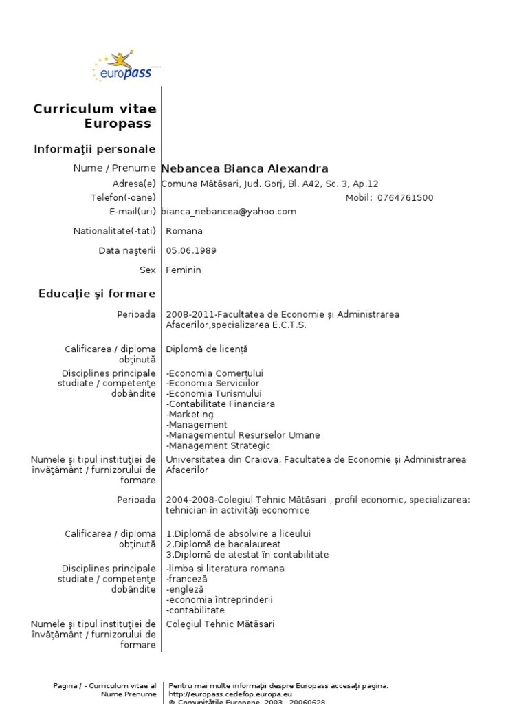 Free download europass cv template in word format. Model Cv Information Technology