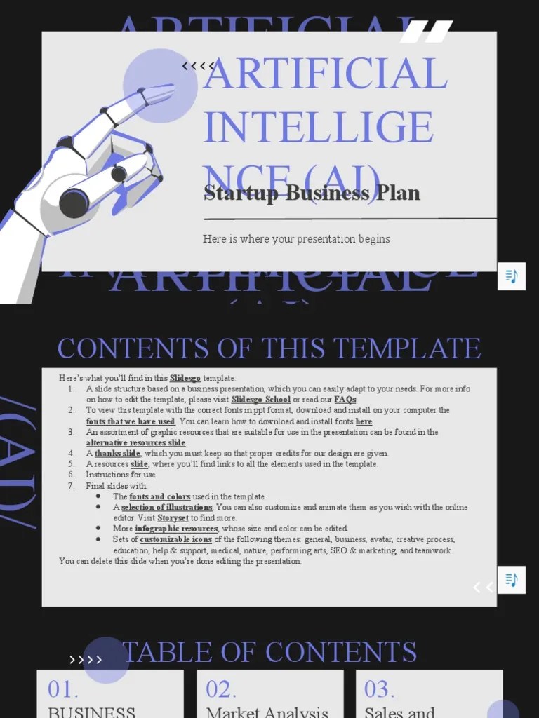Artificial Intelligence (AI) Startup Business Plan By Slidesgo | PDF | Planets | Saturn