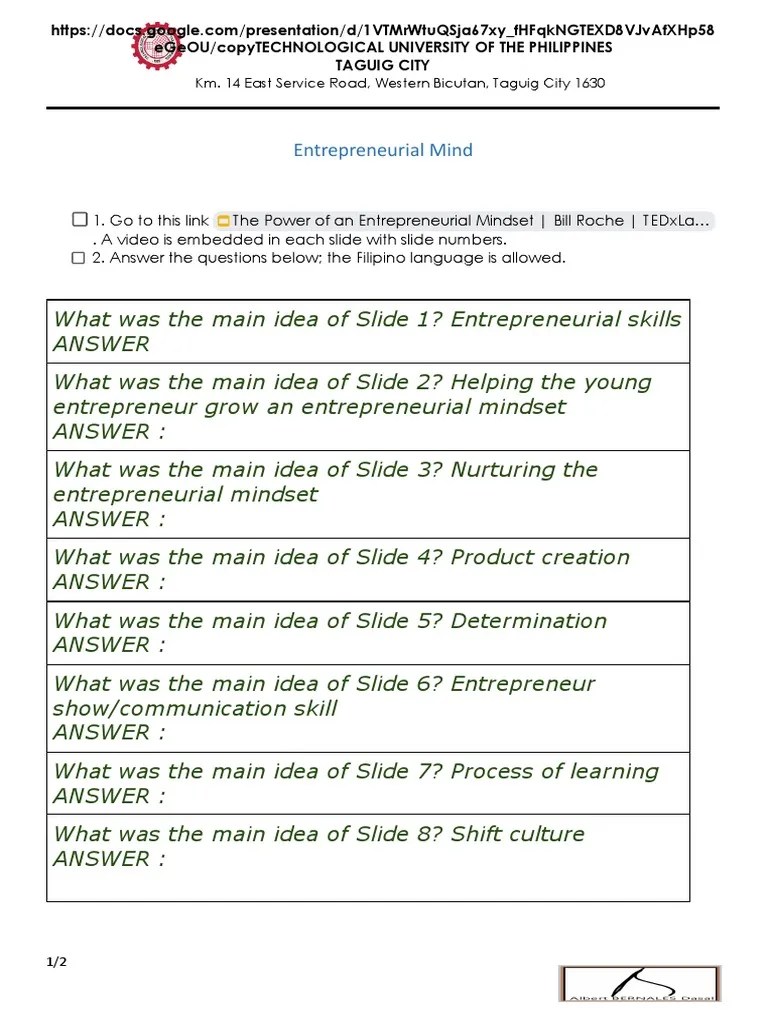 2.1 The Power Of An Entrepreneurial Mindset - Bill Roche ...