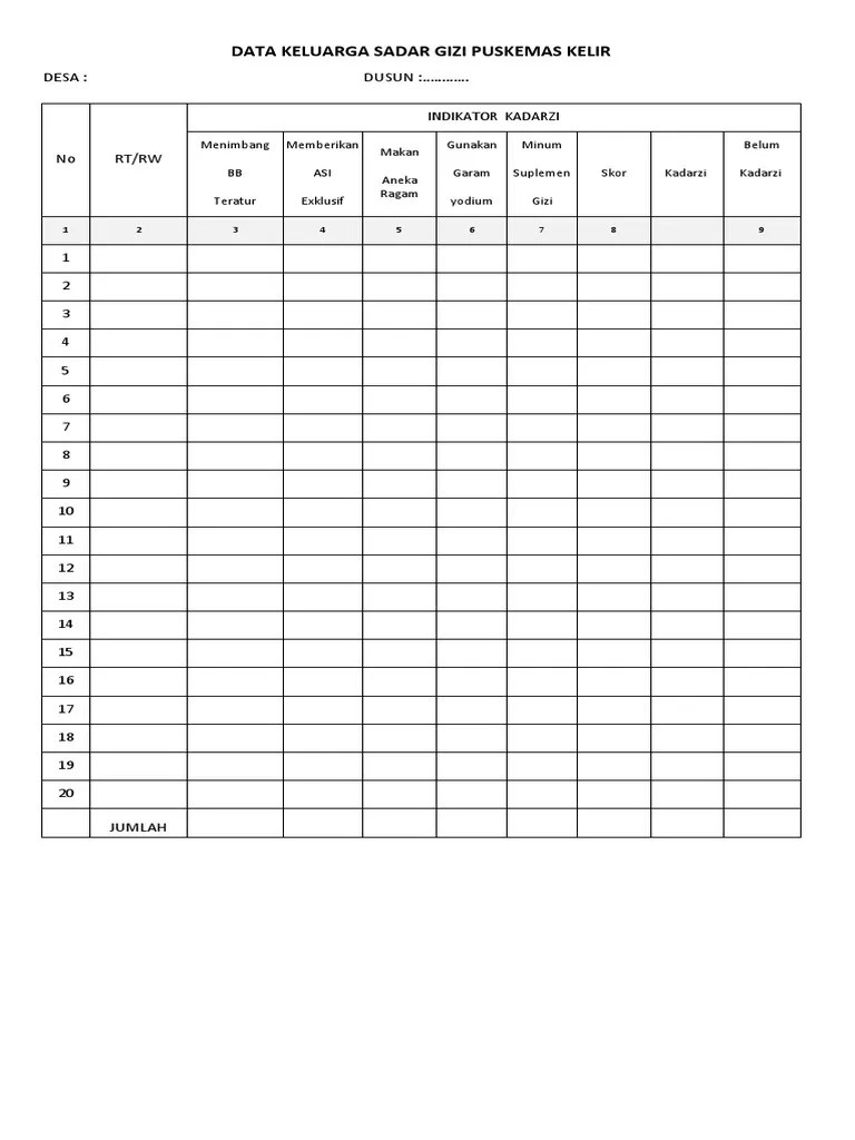 Form Phbs Sekolah Pdf
