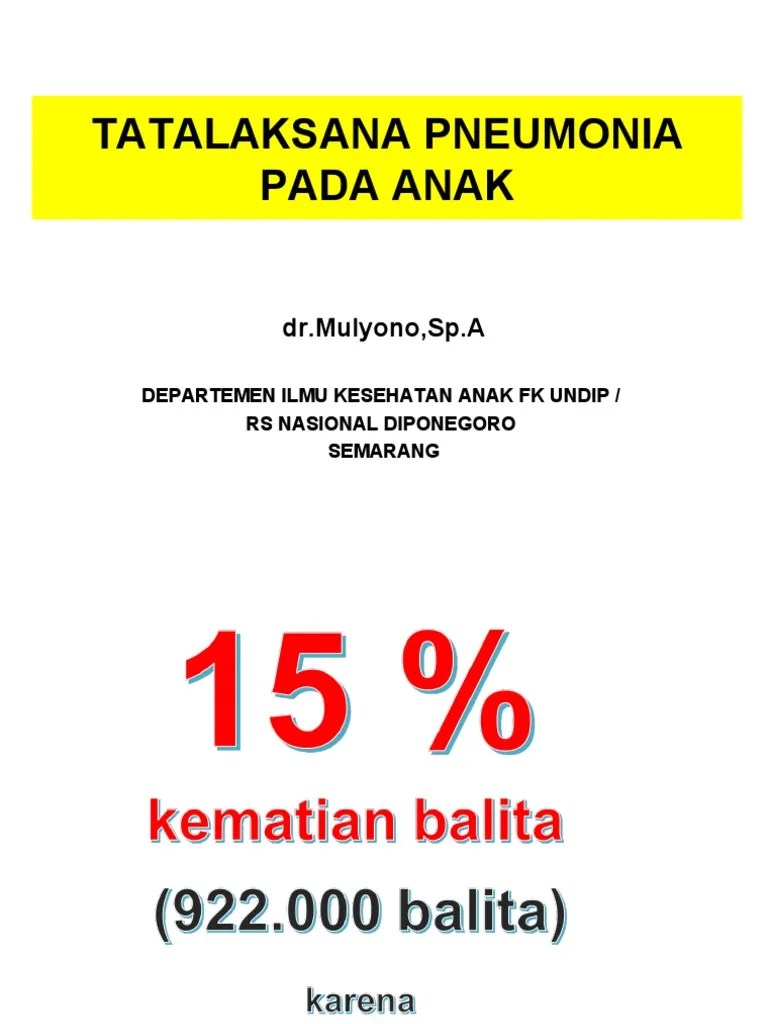 Tatalaksana Pneumonia Pada Anak | PDF