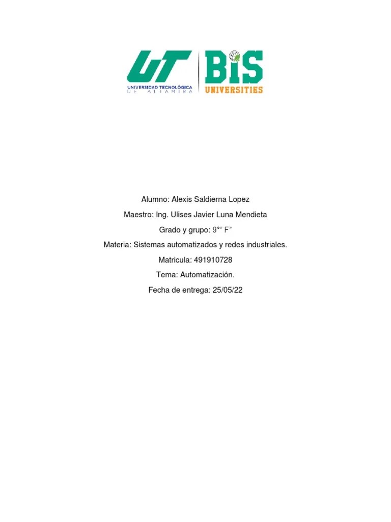 Automatizacion | PDF | Automatización | Controlador Lógico Programable