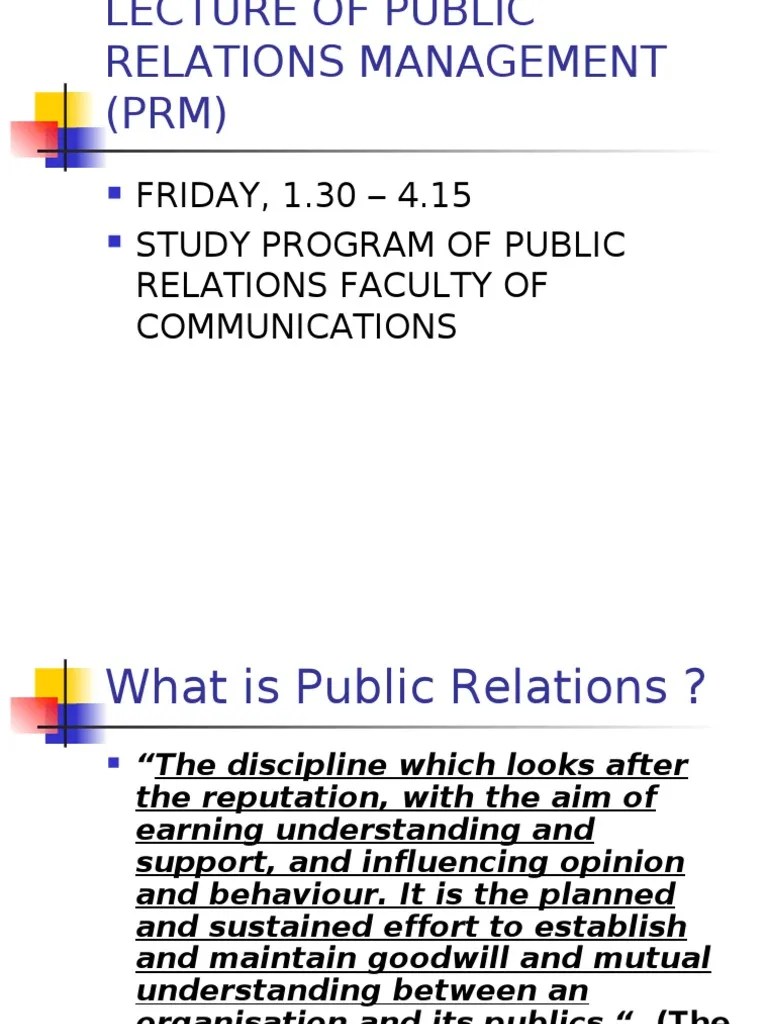Public Relations Management | Download Free PDF | Public Relations ...