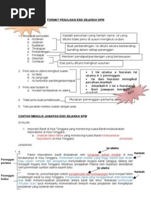 Cara Menjawab Soalan Esei Sejarah Tingkatan 4 Kssm : Cara Menjawab Bahagian C Soalan Esei Sejarah
