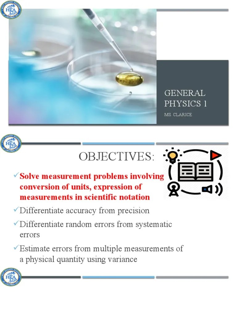 General Physics 1: Ms. Clarice | PDF | Measurement | Kilogram