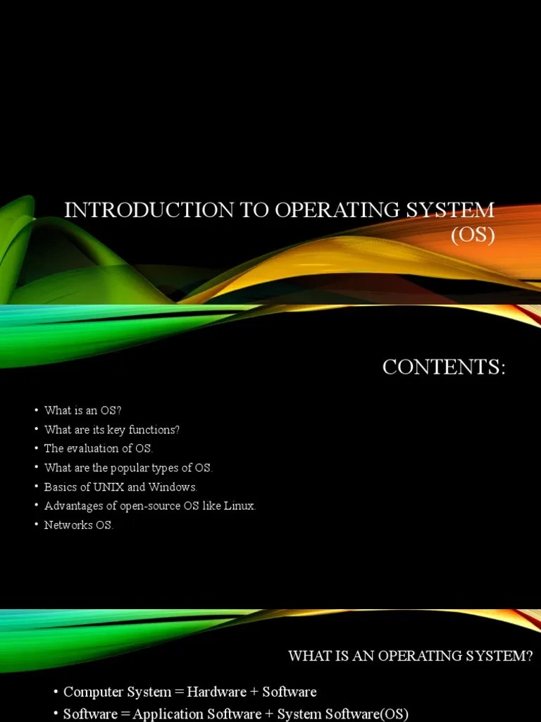 Introduction To Operating System | PDF | Operating System | Bios