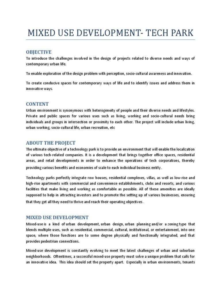 Design Brief-MIXED USE DEVELOPMENT | PDF | Mixed Use Development ...