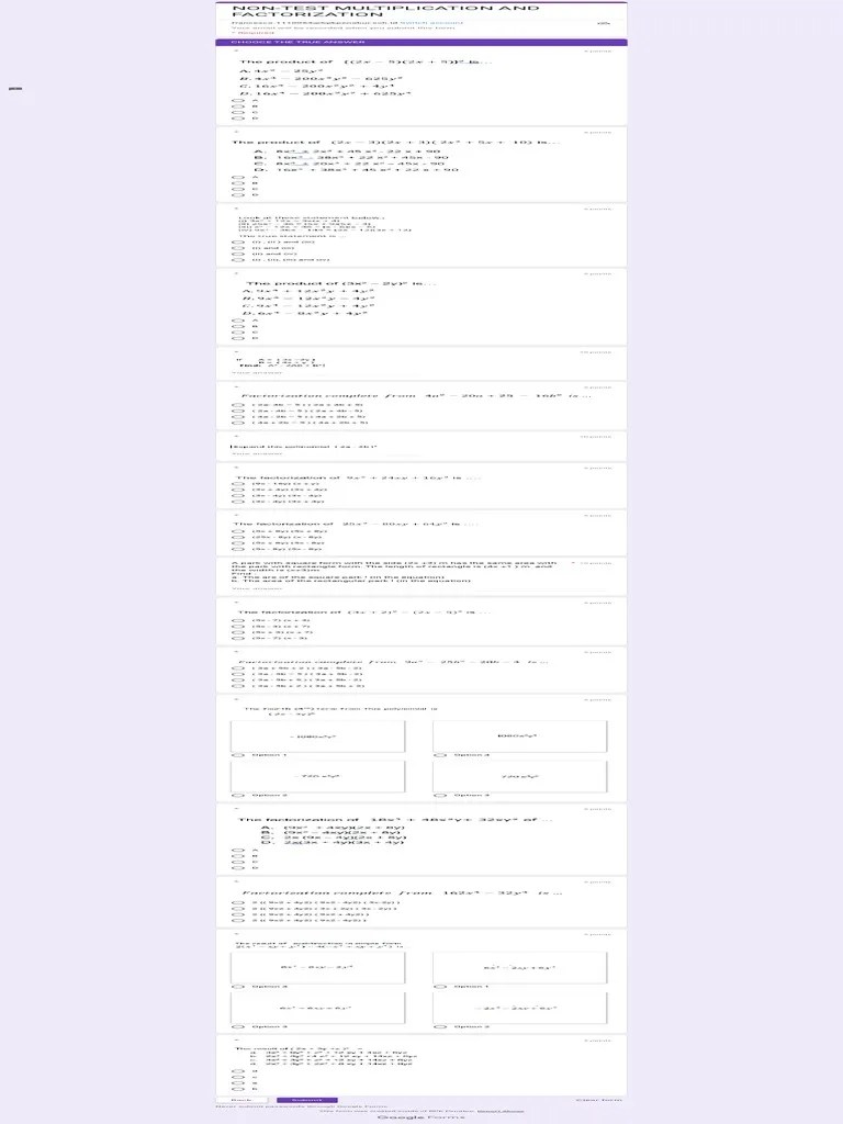 Non-Test Multiplication And Factorization | PDF | Mathematics