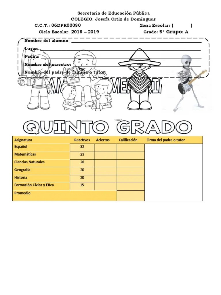 Examen Quinto Grado Primer Trimestre | PDF | México | Tierra