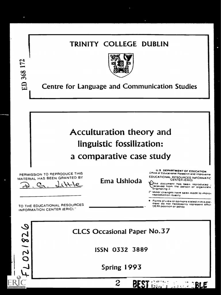 The Acculturation Model In SLA | PDF | Second Language Acquisition | Language Acquisition