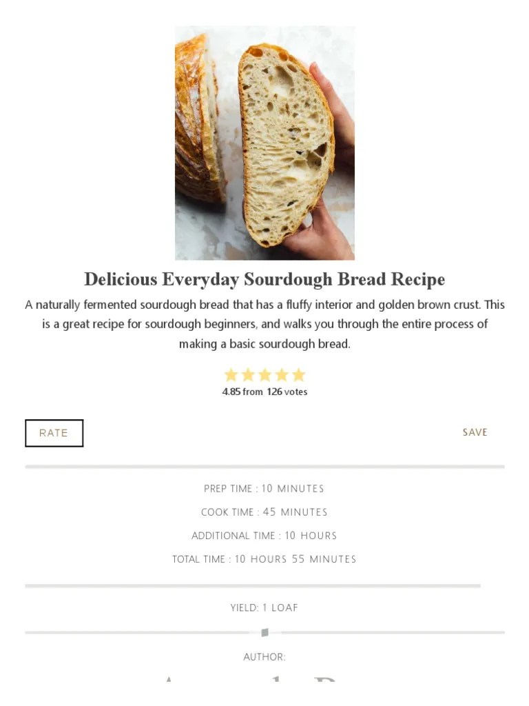Delicious Everyday Sourdough Bread Recipe - Heartbeet Kitchen | Download Free PDF | Breads ...