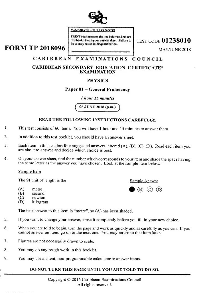 Phys June 2018 P1 Solutions | PDF