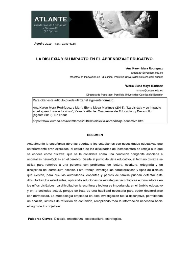 Dislexia Aprendizaje Educativo | PDF | Aprendizaje | Método De Enseñanza