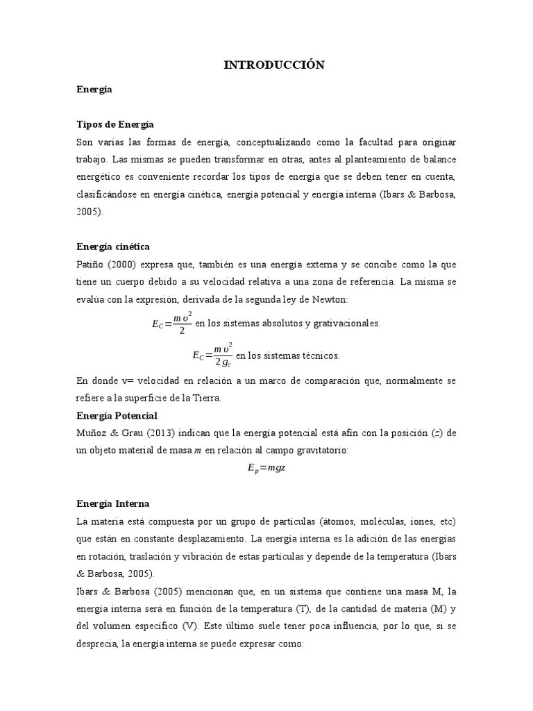 Ecuación General De Balance De Energía-Steven Flores | PDF | Energía ...