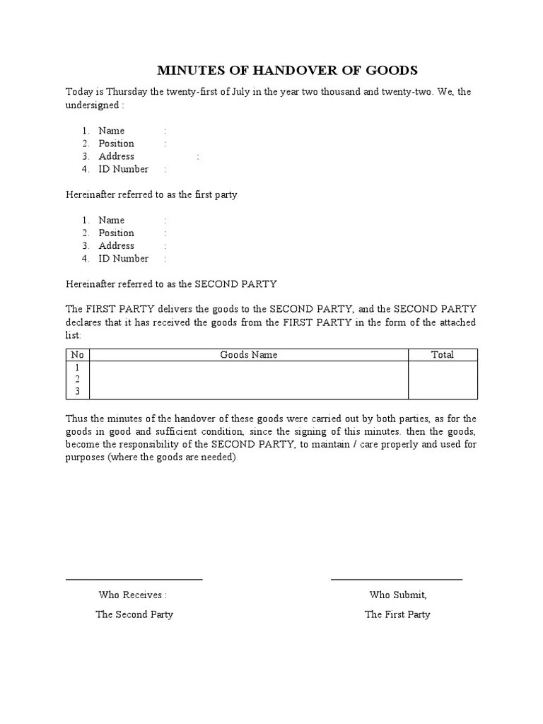 Dokumen Serah Terima | PDF