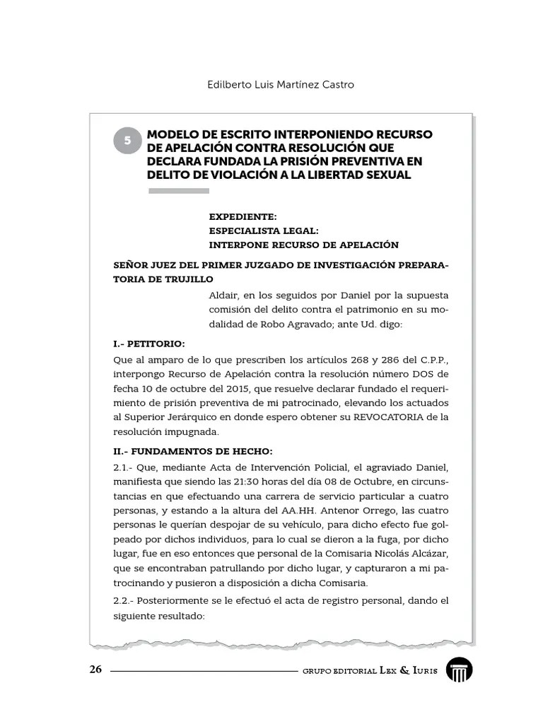 Modelos En El NCPP 03 | PDF | Apelación | Derecho Penal
