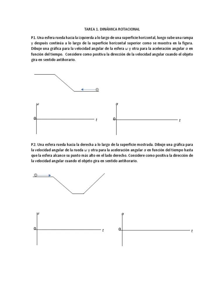 Tarea 1 Dinámica Rotacional | PDF | Esfera | Masa