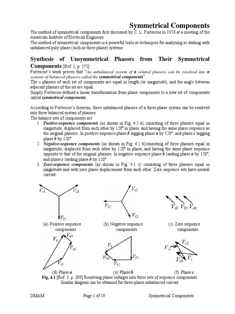 01F Symmetrical Components | PDF | Transformer | Electrical Engineering