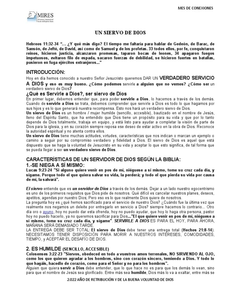 Un Siervo De Dios | PDF | Cristo (título) | Dios