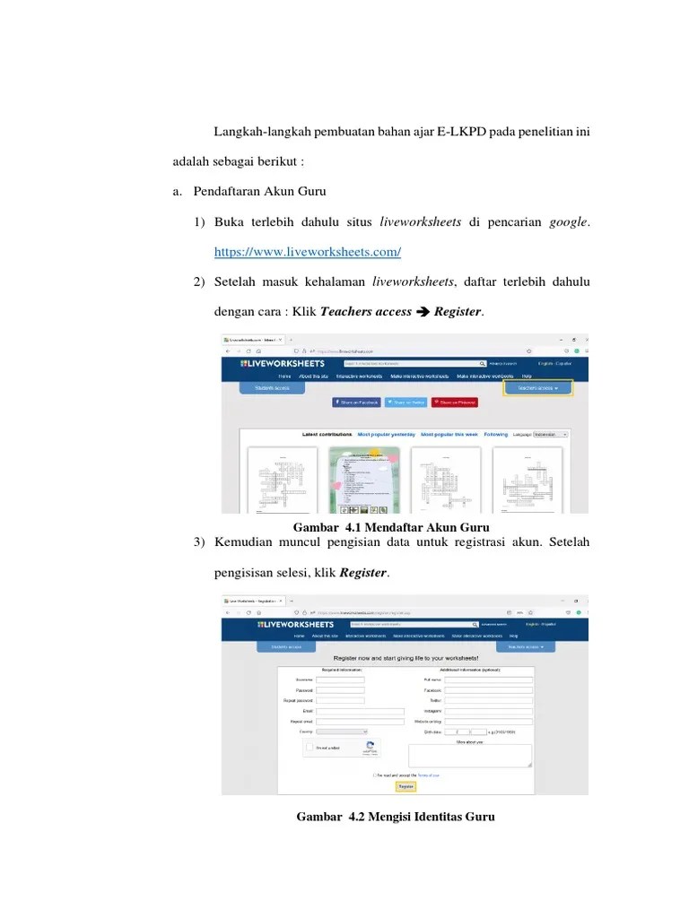 Tutorial E-LKPD Di Liveworksheets | PDF