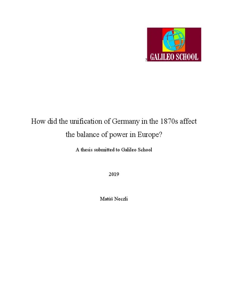 How Did The Unification Of Germany In The 1870s Affect The Balance Of ...