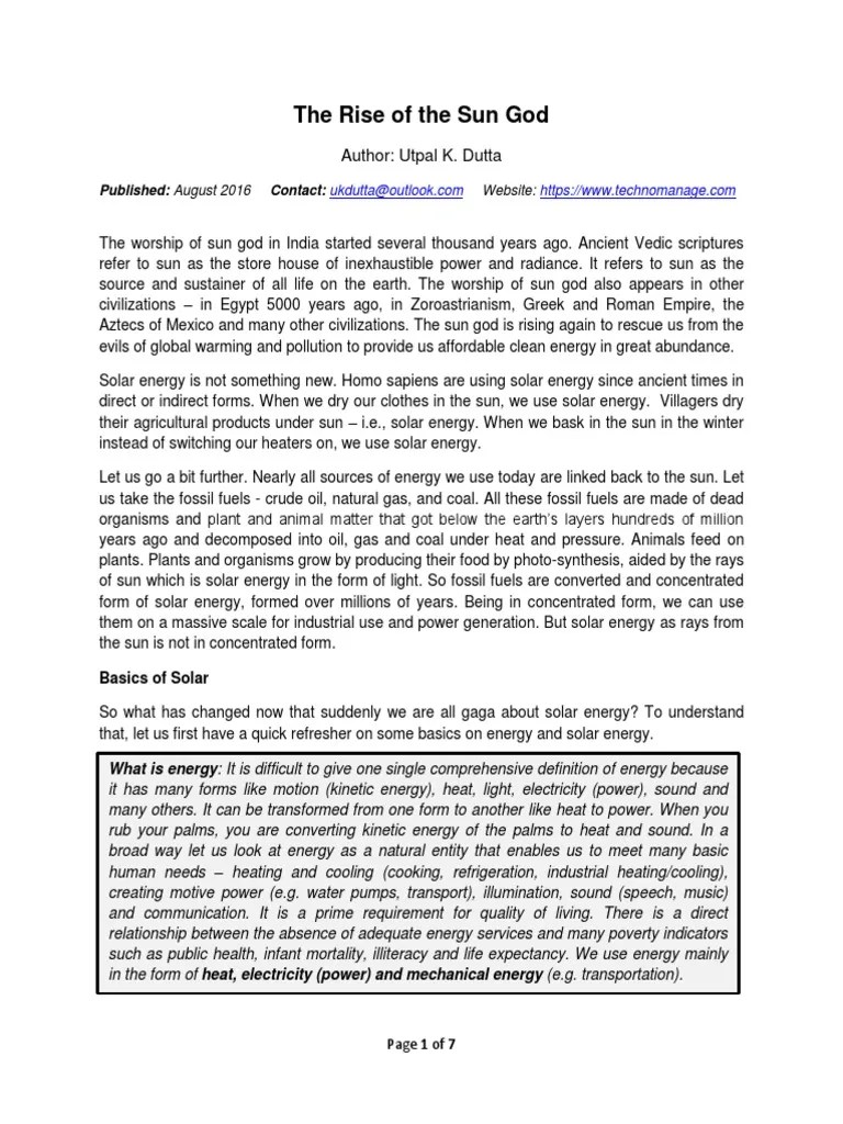 On Solar Energy In India | PDF | Photovoltaics | Solar Power