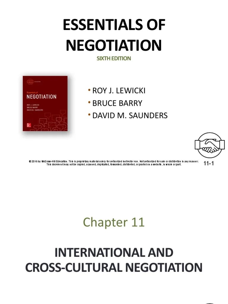 Chapter11 International And Cross-Cultural Negotiation | PDF ...