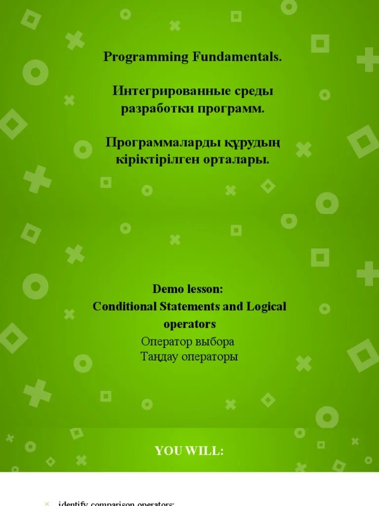 3.3 Conditional Statements And Logical Operators | PDF | Computer ...