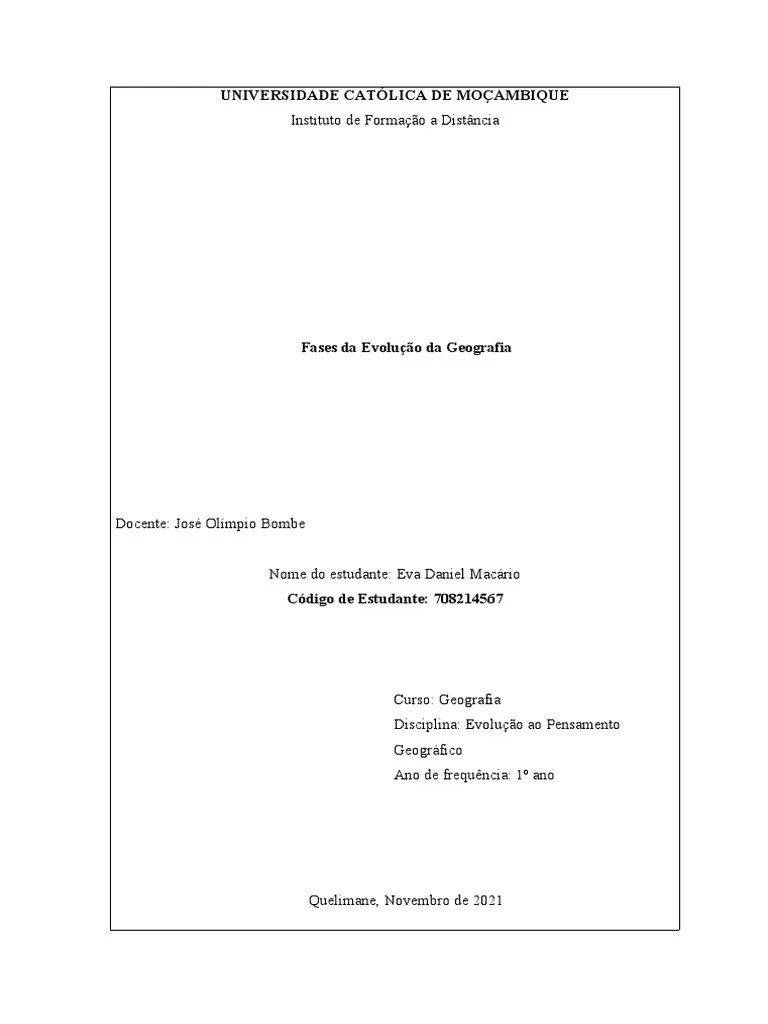 Fases Da Evolução Da Geografia | PDF | Geografia | Science