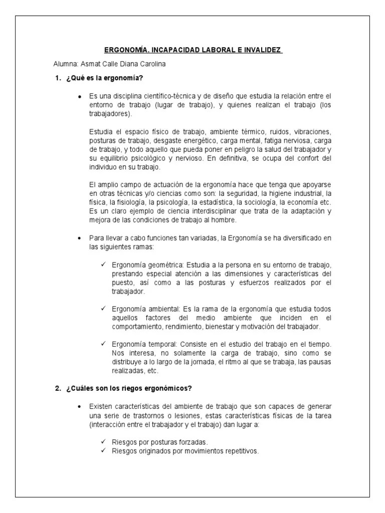 ERGONOMÍA | PDF | Factores Humanos Y Ergonomía | Trastorno Mental