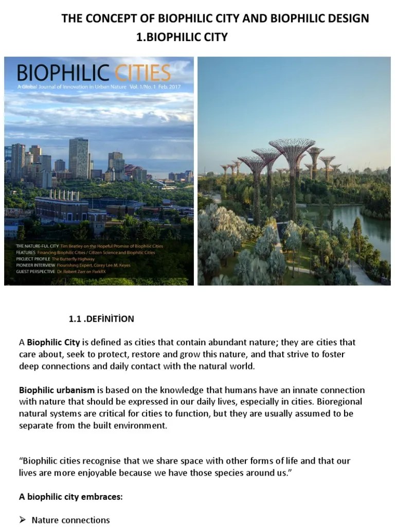 Connecting People And Nature: An Overview Of Biophilic Cities And ...