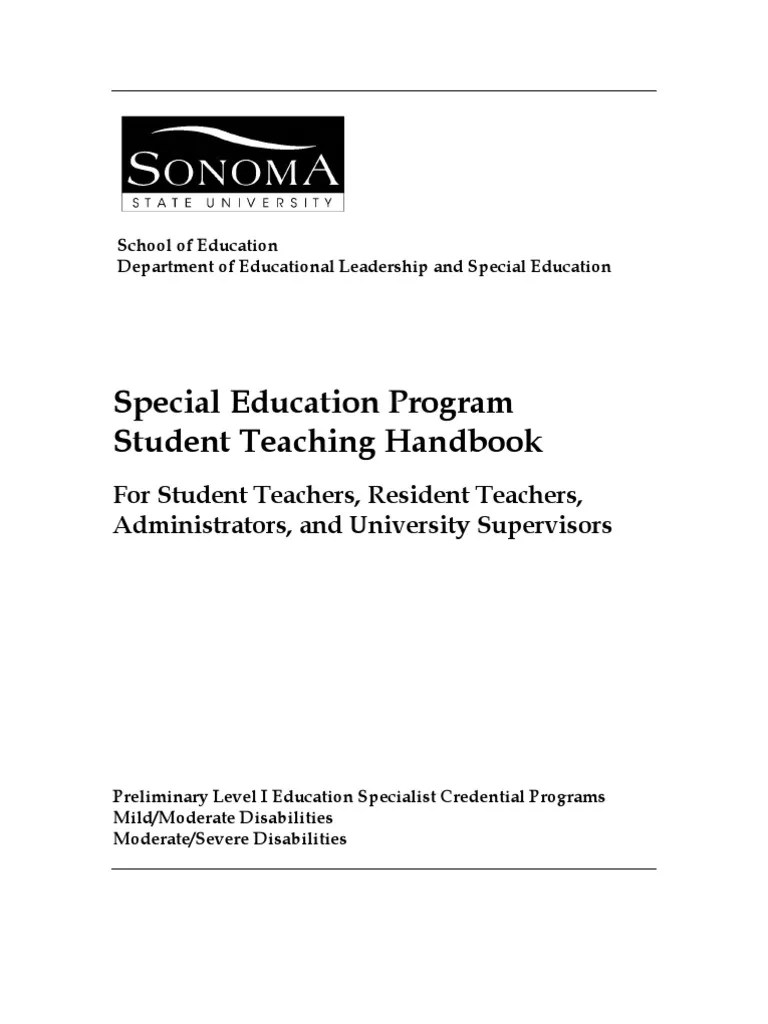 Sped Student-Teacher Handbooks | PDF | Individualized Education Program | Teachers