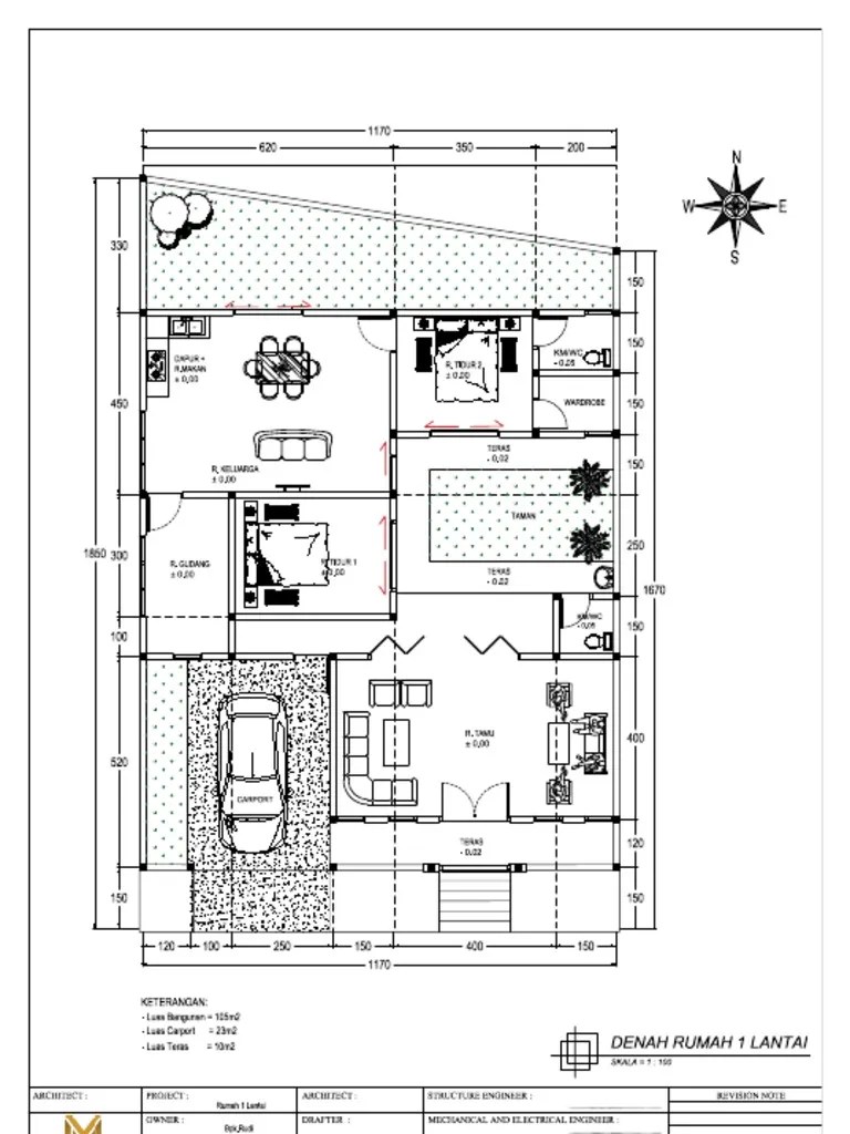 Denah rumah 1 lantai-model lb.115