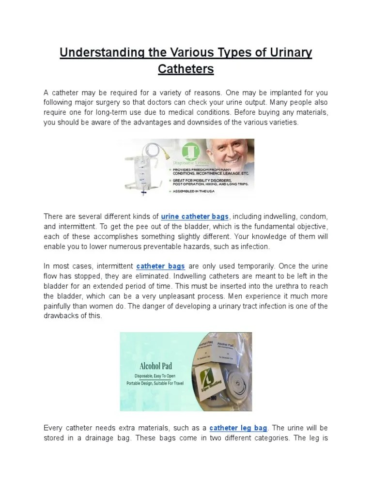 Understanding The Various Types Of Urinary Catheters | PDF