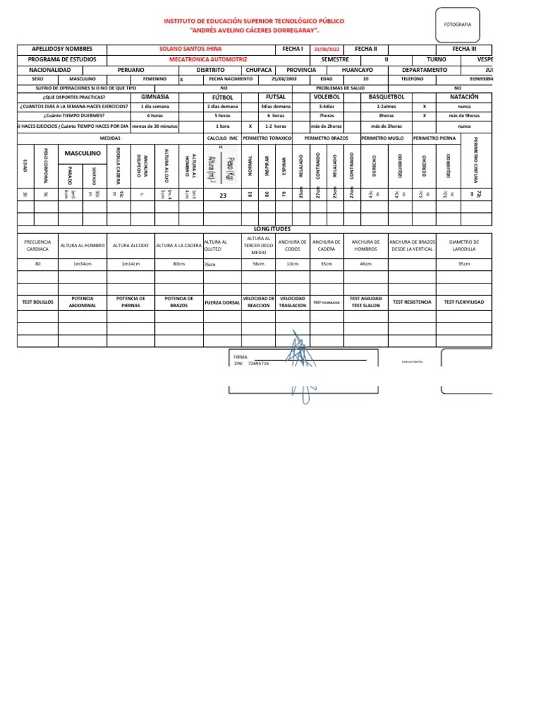 Ficha Antropometrica 2022.Xlsx Jhina | PDF | Entretenimiento | Juegos De Habilidad Física
