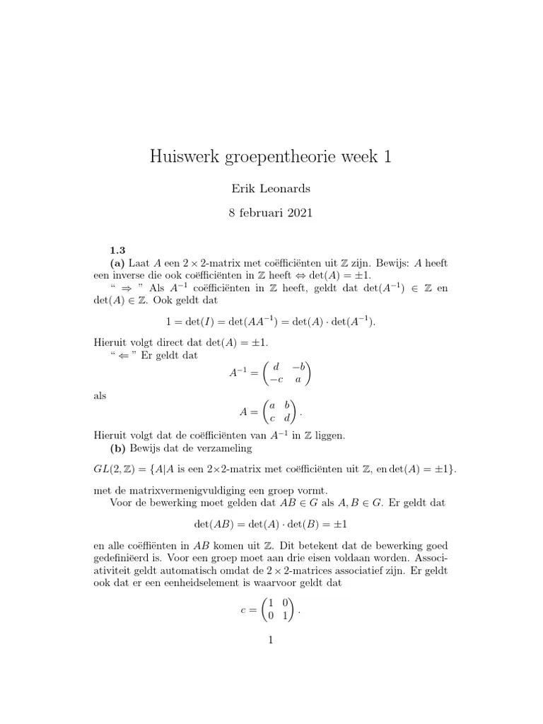 Huiswerk Groep Week 1 | PDF
