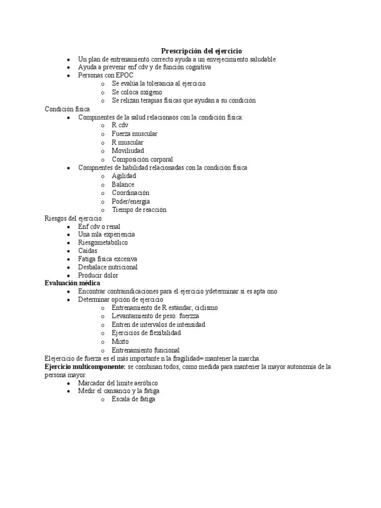 Prescripción Del Ejercicio | PDF | Bienestar