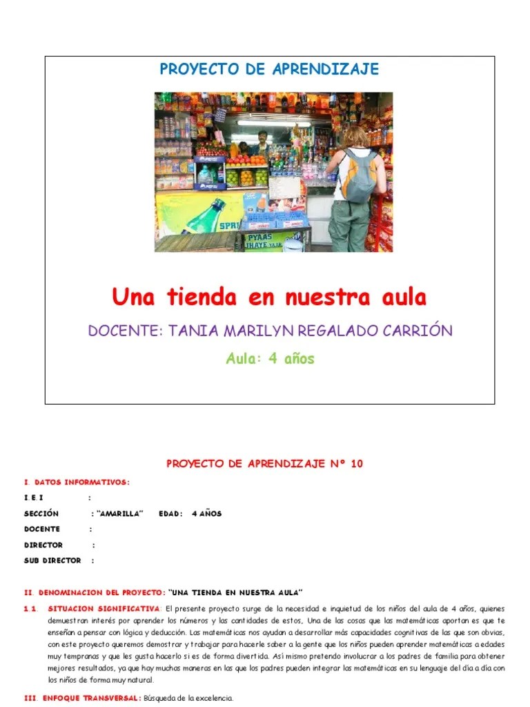 Proyecto La Tienda | Descargar Gratis PDF | Aprendizaje | Comunicación