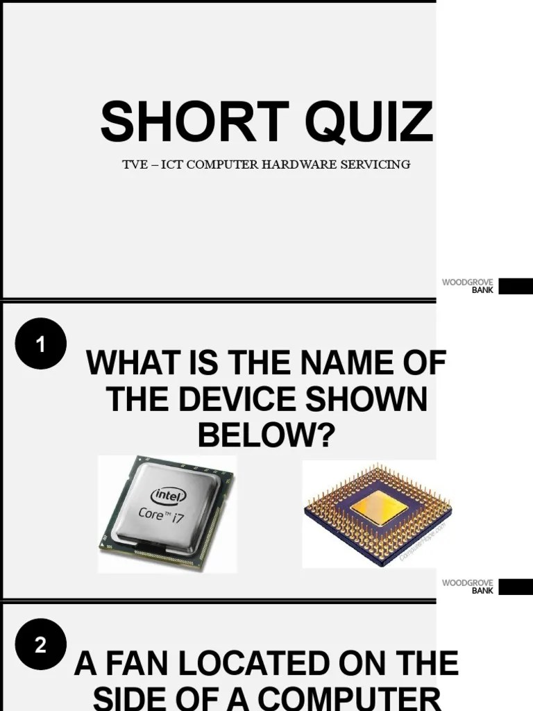 Quiz Internal Computer Hardware | PDF | Computer Data Storage | Network ...
