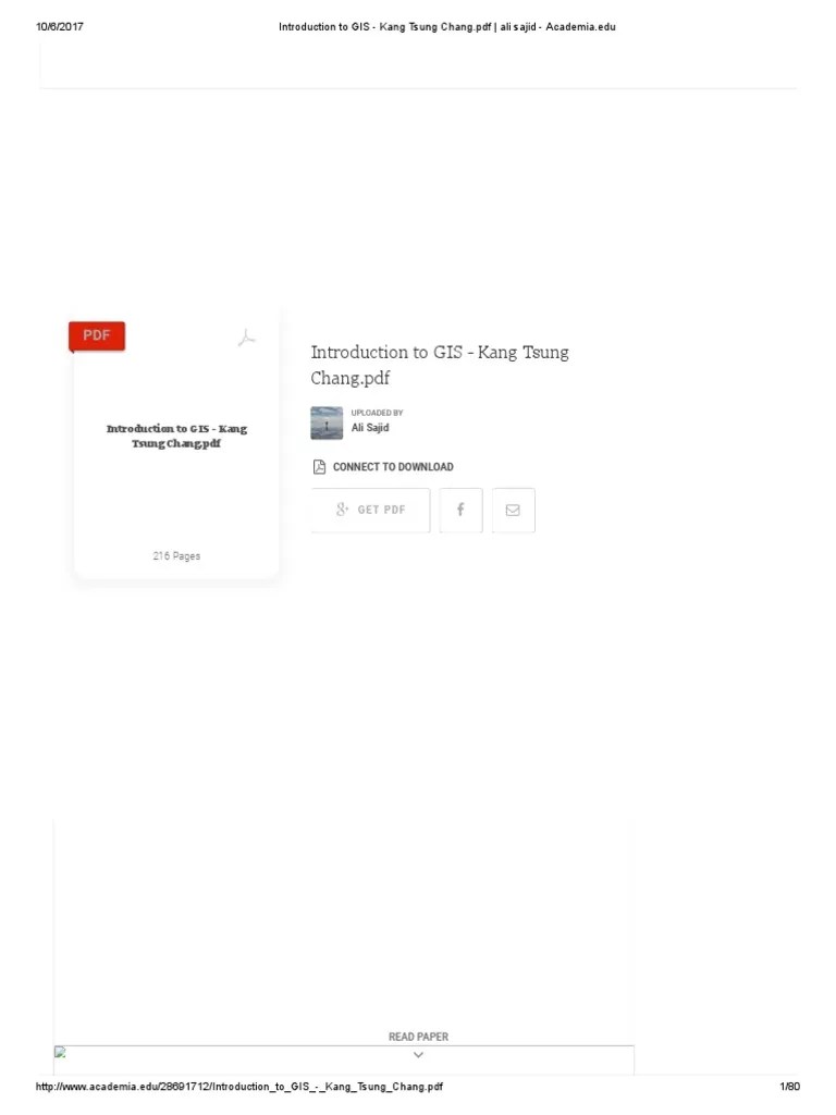 Introduction To GIS Kang Tsung Chang PDF | PDF | Science