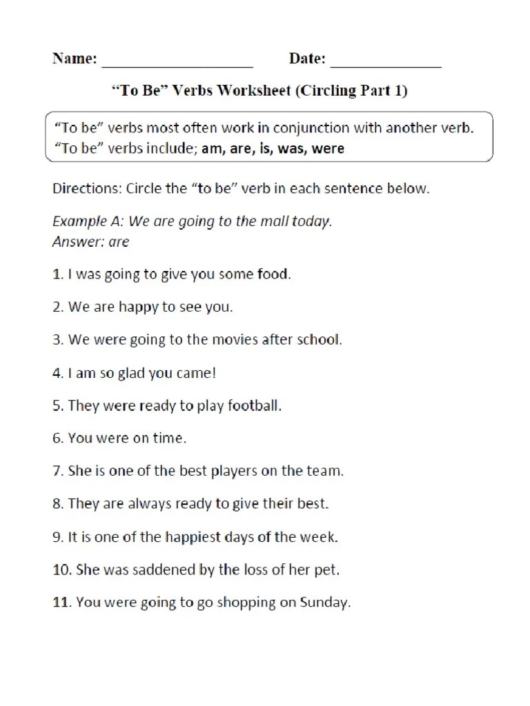 Grade 3 verb worksheets