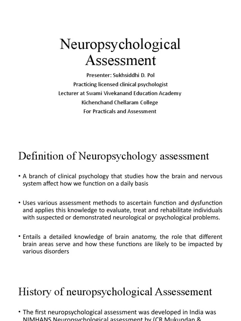 Neuropsychological Assessment | PDF | Neuropsychology ...