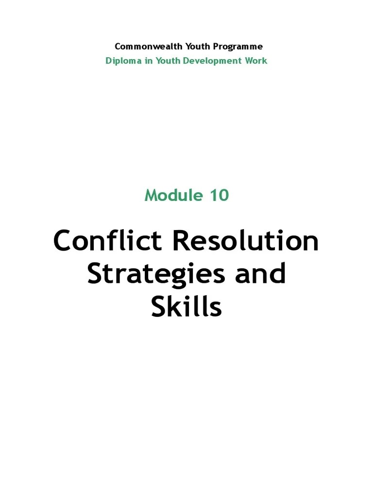 Conflict Resolution Strategies And Skills 1661121241 | PDF | Conflict Resolution | Learning