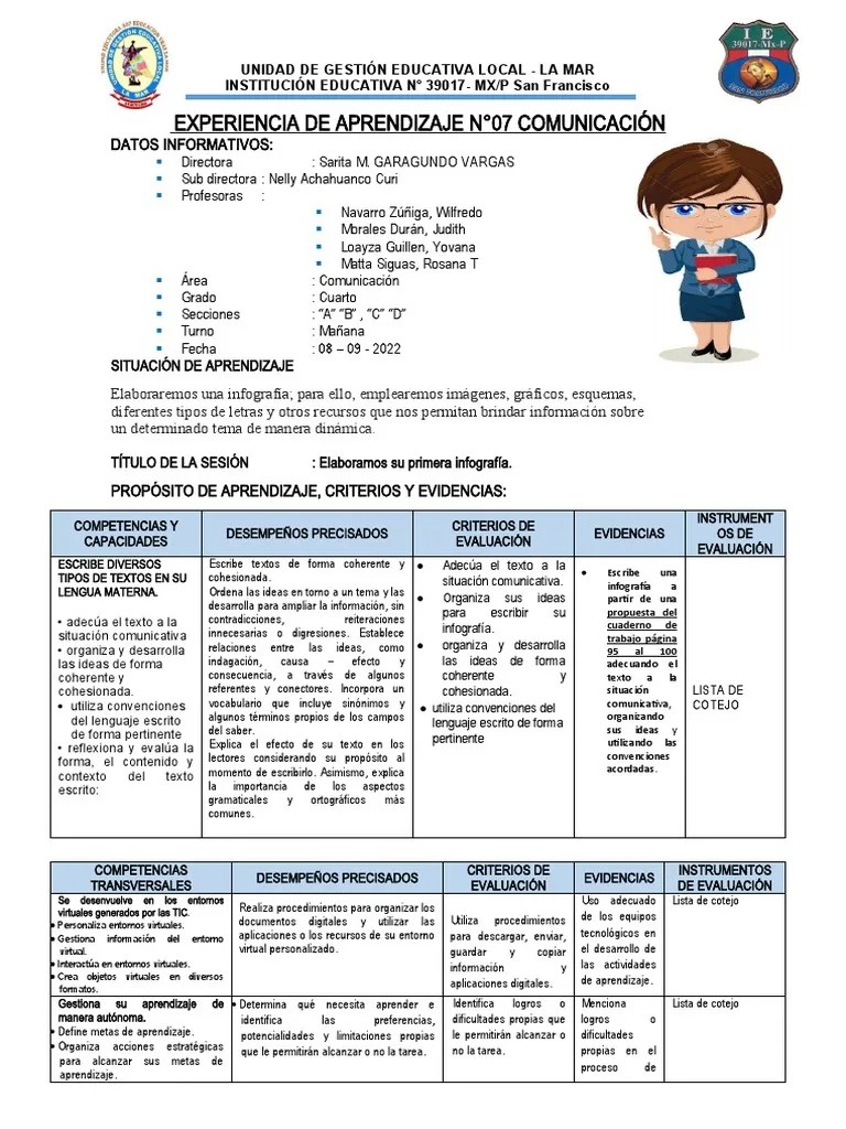 Sesión De Aprendizaje #07 Comunicación | PDF | Evaluación | Aprendizaje